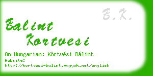balint kortvesi business card