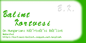 balint kortvesi business card